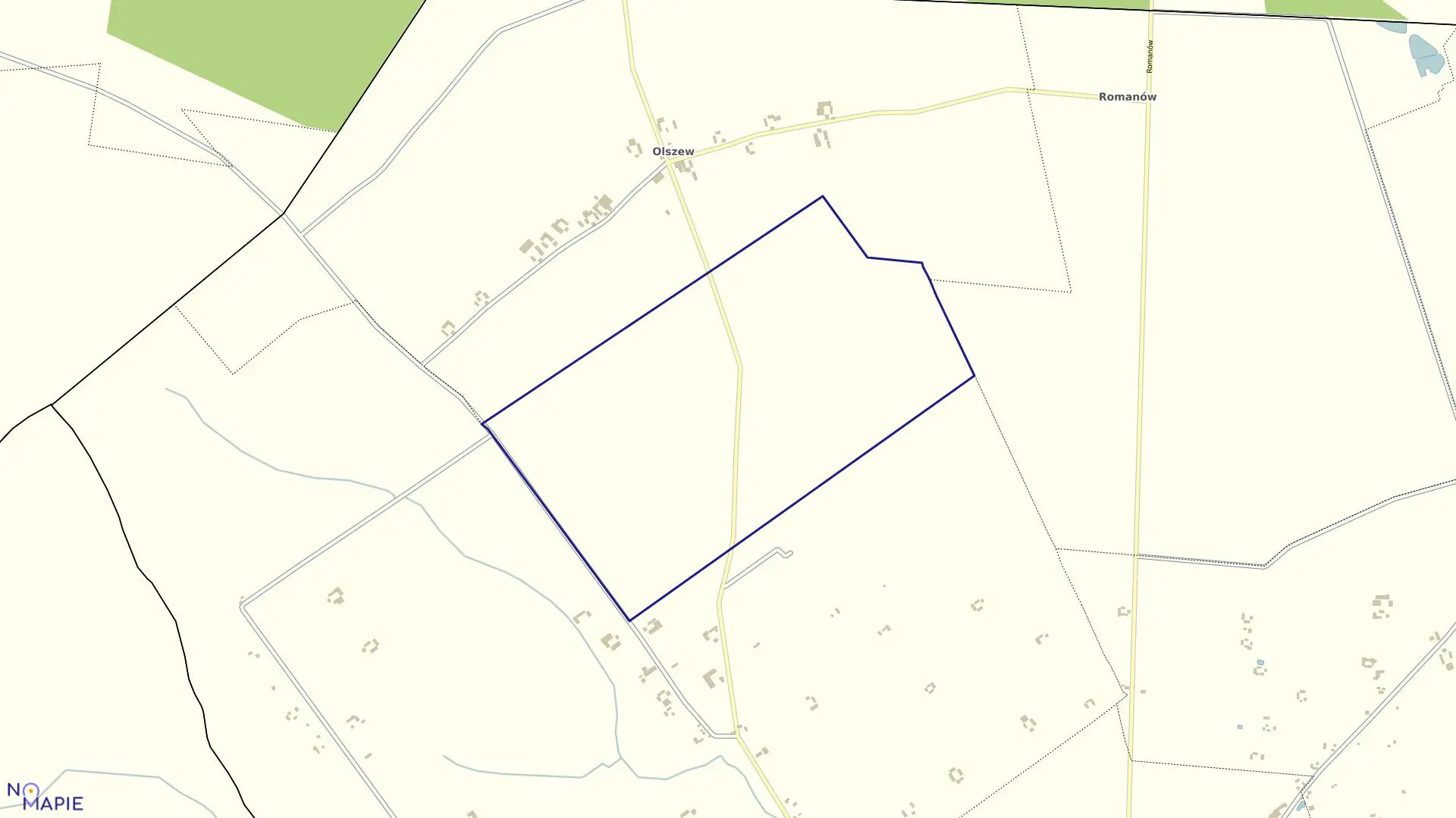 Mapa obrębu KOLONIA JAKUBÓW w gminie Goszczyn